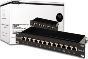 Digitus DN-91612S Patch Panel Cat 6 S / FTP with 12 Ports Black