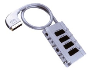 Cable Adaptador SCART 1M/4F+3RCA MANO. 3m SA0112 MXC