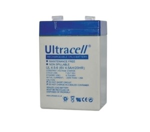 Batteria al piombo ricaricabile Ultracell UL4.5-6 da 6 Volt / 4,5 Ah