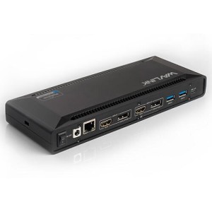 Estación de acoplamiento Wavlink USB-C con HDMI/DisplayPort 4K PD Ethernet y conexión para 2 monitores Negro (WL-UG69PD2PRO)