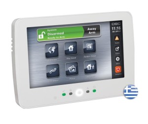 DSC POWERSERIES PRO HS2TCHPRO Kabelgebundene Touch-Tastatur mit 7-Zoll-Farbbildschirm und griechischem Menü