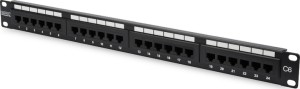 Digitus Patch Panel Unshielded για Rack 1U 19 24 Θυρών cat6 Μαύρο