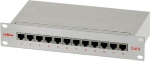 Roline 26.11.0315-5 Patch Panel 12 puertos Cat.6 (Clase E) STP 10 Gris