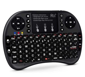 Tastiera wireless RIITEK Mini i8+ con touchpad, retroilluminata, 2.4 GHz