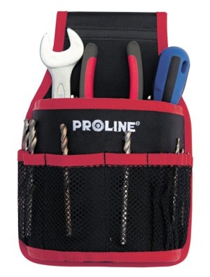 Maletín de herramientas con cinturón PROLINE 52062 para herramientas manuales, 11 plazas, negro