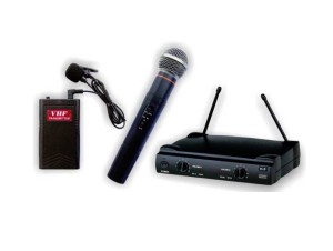 Audien SM-2288C Juego de 2 micrófonos de mano y solapa VHF inalámbricos