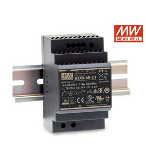 ΤΡΟΦΟΔΟΤΙΚΟ ΡΑΓΑΣ 60W/24VDC/2.5A ULTRA SLIM HDR-60-24 MEAN WELL