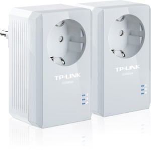 TP-LINK TL-PA4010P KIT v1 Powerline Διπλό για Ενσύρματη Σύνδεση με Passthrough Πρίζα και Θύρα Ethernet