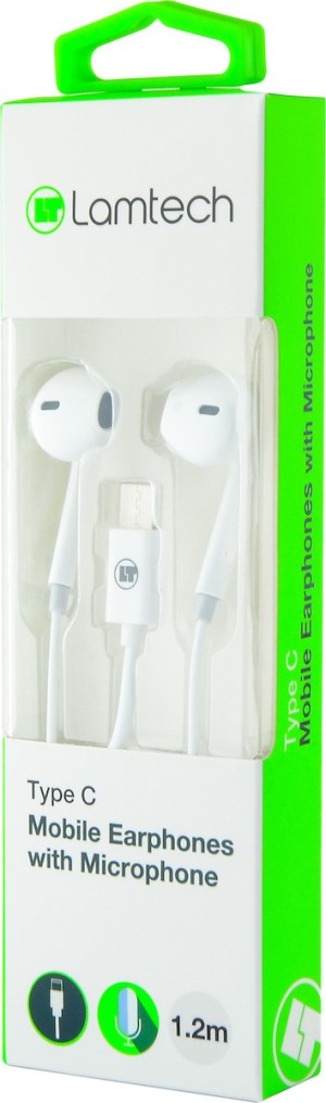 Lamtech Type-C Headphone with Microphone LAM020939 - White