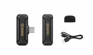 Boya BY-WM3T2-U1 Mini micrófono inalámbrico de 2.4 GHz con USB-C