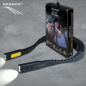 Wasserdichte, wiederaufladbare, flexible LED-Nackenleuchte und Schreibtischlampe – KEANOS Hector Nackenleuchte und Schreibtischlampe