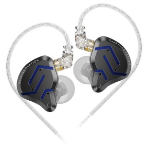 KZ ZSN PRO 2 Black Blue No Mic - IEM 3,5 In Ear Monitor Earphones, Hybrid 1BA+1DD 10mm, metal, HIFI