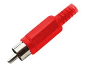 Ultimax, RP158N, RCA maschio plastica nichel ID5mm² rosso