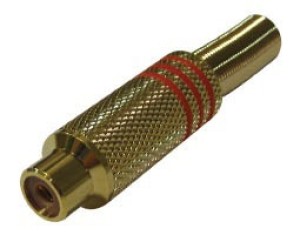 Ultimax, RJ214G, RCA Hembra Metálico Chapado en oro ID7mm² Rojo