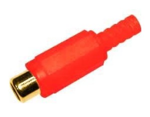 Ultimax, RJ228G, RCA Femmina Plastica Placcato Oro ID5mm² Rosso