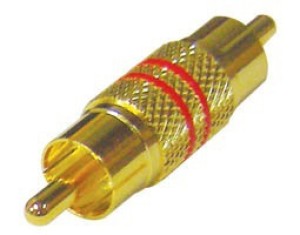 Ultimax, RA310G, RCA vergoldeter Adapter Stecker auf RCA Stecker - Rot