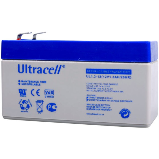 Ultracell UL1.3-12 Rechargeable 12 Volt / 1,3 Ah Lead Battery
