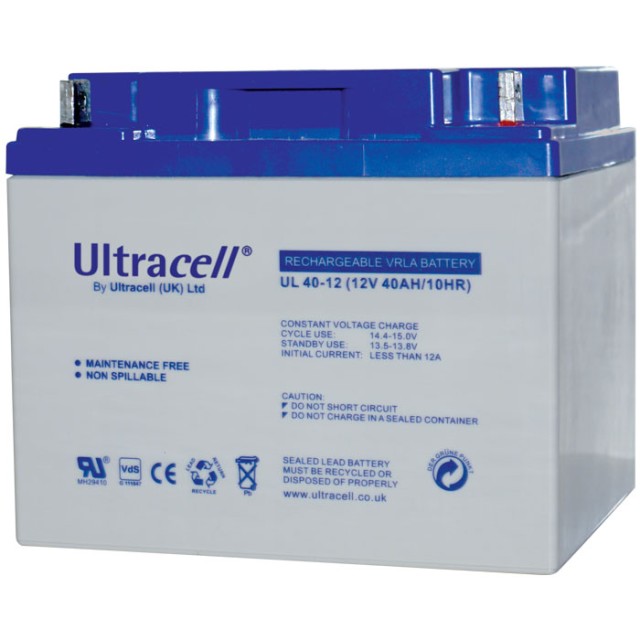 Ultracell UL40-12 Rechargeable 12 Volt / 40 Ah Lead Battery