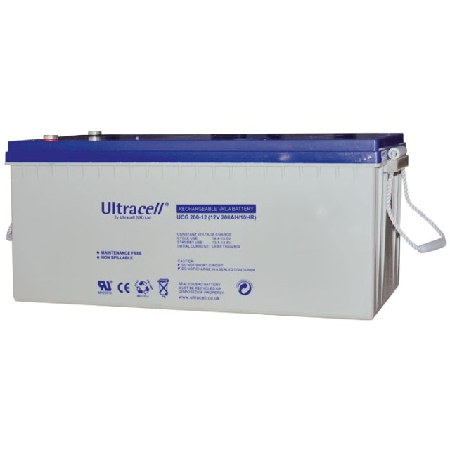 Batería de plomo recargable Ultracell UCG200-12 de 12 voltios / 200 Ah