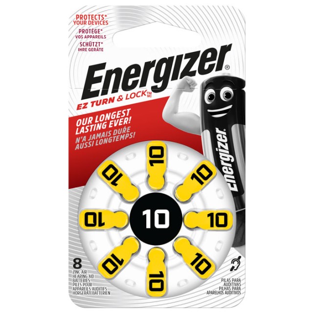 ENERGIZER ZINC AIR 10-8P/8ΤΕΜ HEARING AID BATTERY      F016164