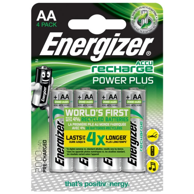 ENERGIZER AA-HR6/2000mAh/4TEM POWER PLUS RECHARGEABLE  F016480