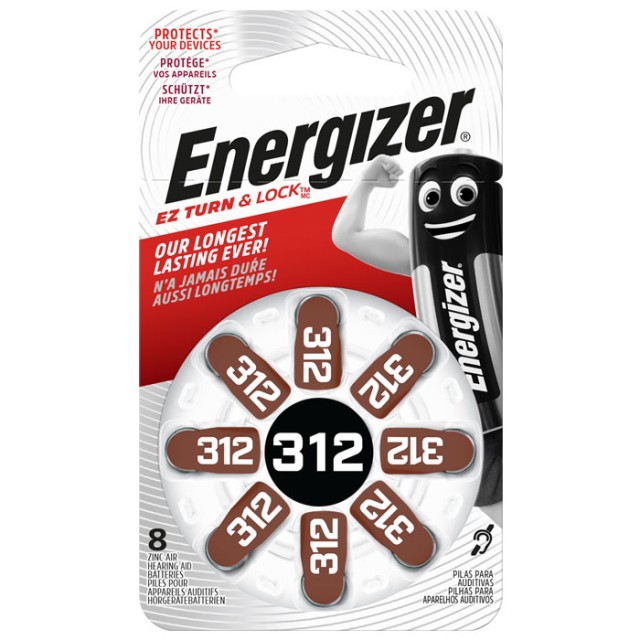 ENERGIZER ZINC AIR 312/8TEM HEARING AID BATTERY