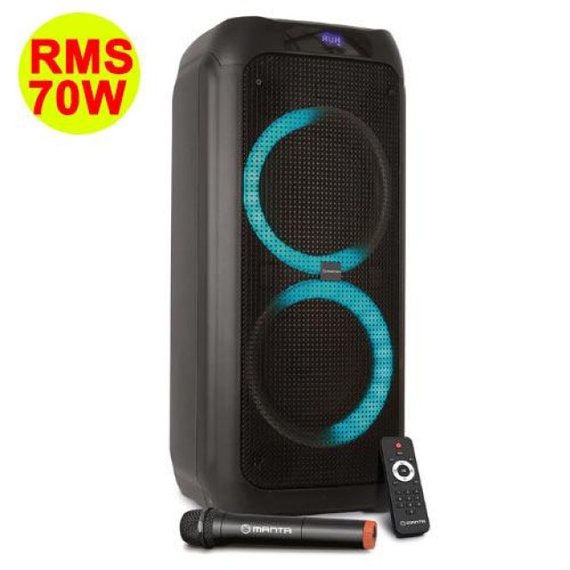 Sistema Karaoke Manta con Microfono Wireless SPK5305 in Colore Nero