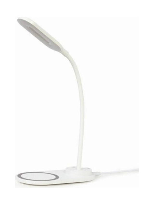 Lámpara de escritorio LED Gembird TA-WPC10-LED-01-W con carga inalámbrica 10W - Blanco