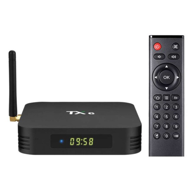 Tanix TV Box TX6 4K UHD con WiFi USB 2.0 / USB 3.0 4GB RAM y 64GB Almacenamiento con Sistema Operativo Android 9.0