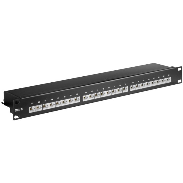 GOOBAY 93048 CAT6 ETHERNET PATCH PANEL 24 PORT STP BLACK