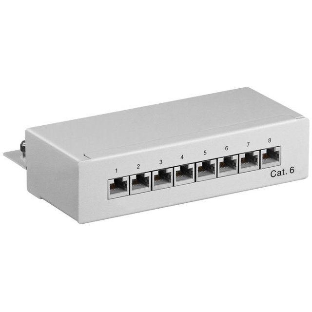 GOOBAY 93047 PANNELLO PATCH ETHERNET CAT6 8PORTE STP GRIGIO