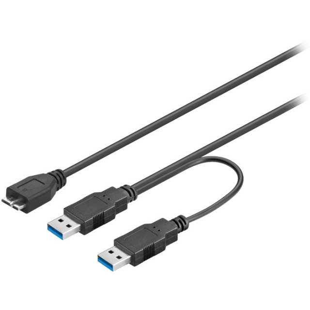 95746 KABEL 2xUSB 3.0 STECKER (TYP A) -> USB 3.0 MICRO STECKER (TYP B) 0.30m