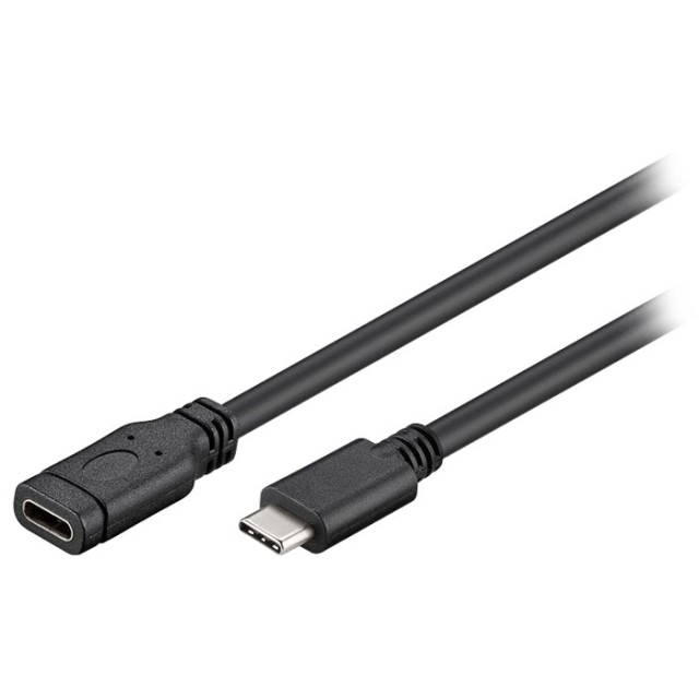 45393 USB-C extension, USB-C male - USB-C female, black