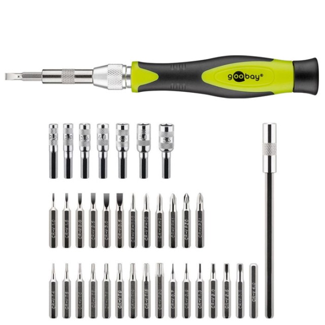 GOOBAY 74003 Screwdriver Set 37 Pieces For Micromechanical Screwing Work