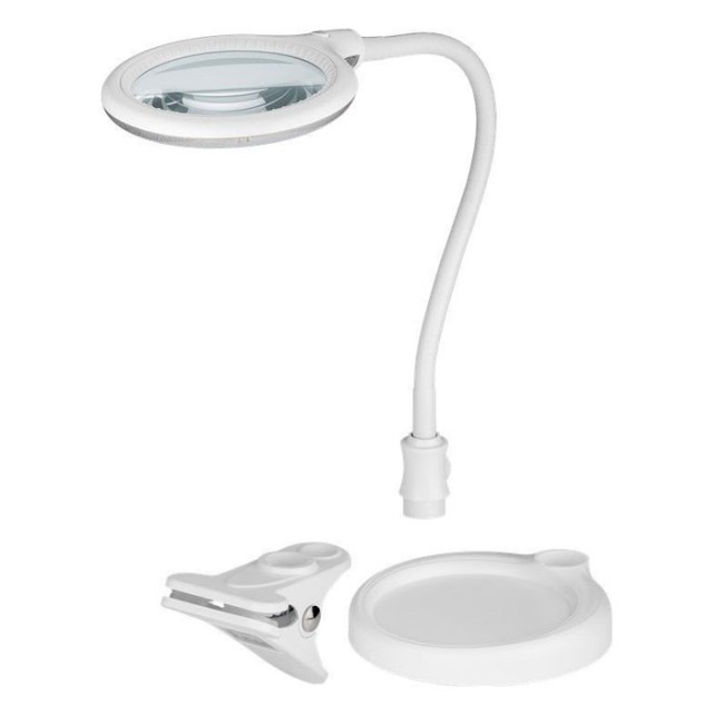 GOOBAY 44872 Lampada LED da tavolo e lente d'ingrandimento a clip, 6 W