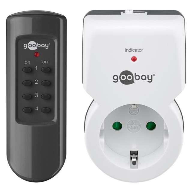 Goobay 94501 Toma de corriente externa simple blanca