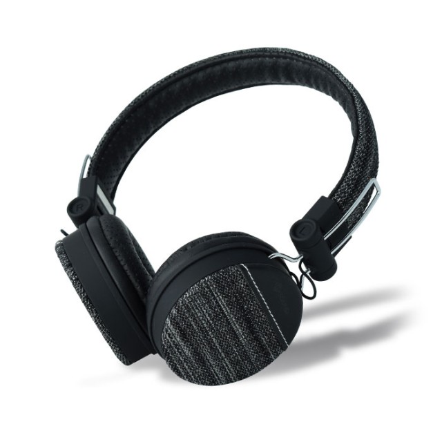 MELICONI MYSOUND SPEAK DENIM BLACK ON-EAR STEREO HEADPHONE WITH MICROPHONE