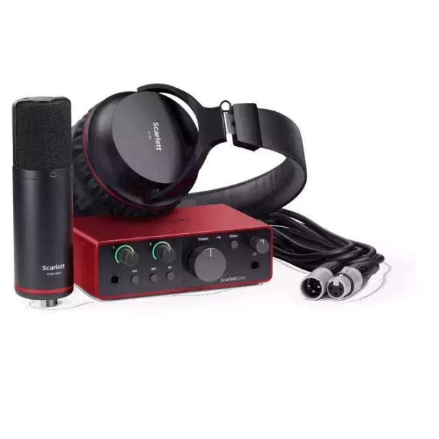 SOUND CARD SOLO 4TH GEN+ MICROPHONE + HEADPHONES - SCARLETT SOLO STUDIO 4TH