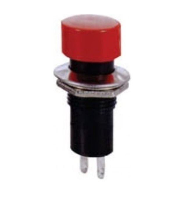 BOTÓN INTERRUPTOR ON-OFF REDONDO Φ12 CAMINO EXTERIOR PB301A ROJO UNI