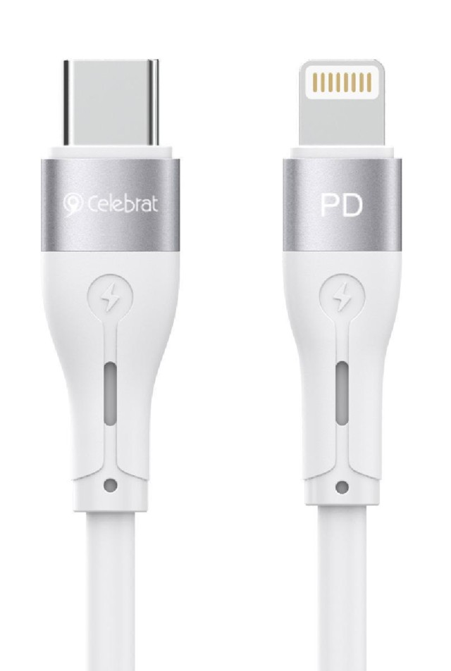 Cable CELEBRAT USC-C a Lightning HB-03I, PD 20W 3A, 1m, blanco