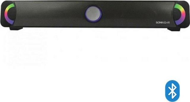 Sonic Gear Bluetooth BT300B Fm Barra De Sonido Con Efecto De Luz Mp3 Batería Negro
