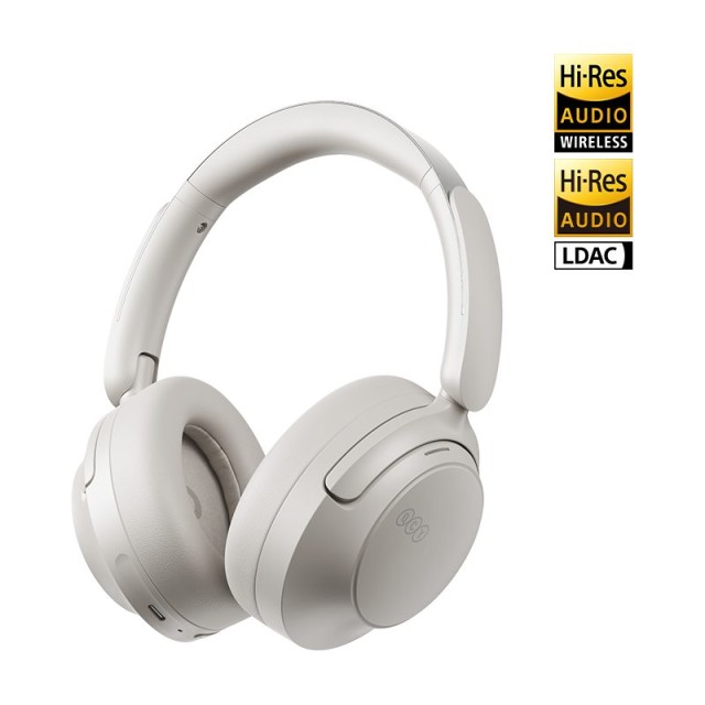 QCY H3S Headset White - Type-C & Bluetooth 6.0 ANC iOS/Android Call Noise Cancelling Headphones 102h