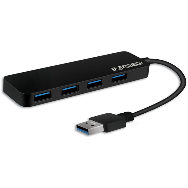 NOD METAL HUB 4.3 USB 3.0 4 PUERTOS ALUMINIO NEGRO