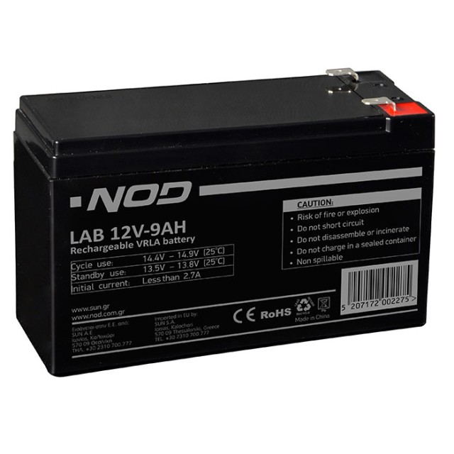 NOD LAB 12V9AH LEAD ACID BATTERY