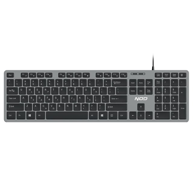 NOD CORPORATE Ενσύρματο Πληκτρολόγιο USB με Ελληνικό Layout 106 Πλήκτρα Γκρι/Μαύρο