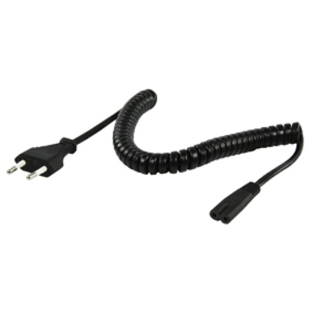 Valueline, CABLE-709, Spiral Power Cable Octaraki Black