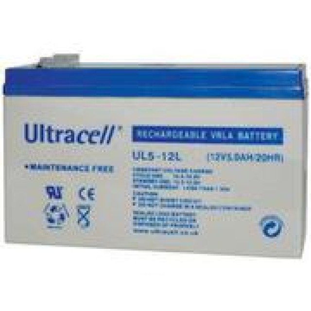 Ultracell, UL5-12L, Μπαταρία μολύβδου 12V 5A.
