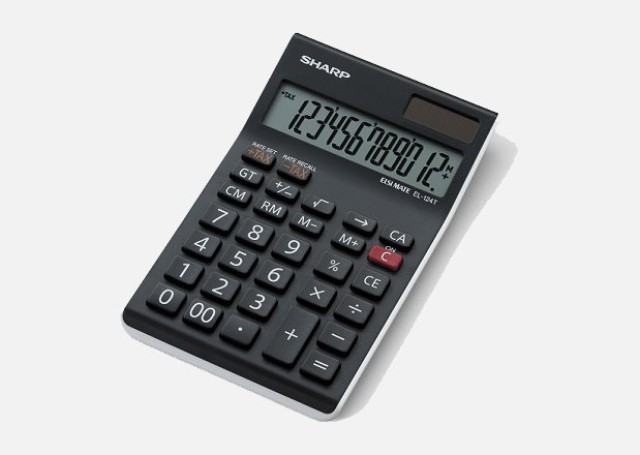 SHARP EL-124T-WH ELECTRONIC CALCULATOR (TAX)