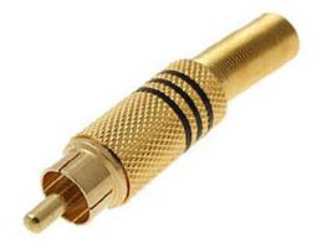 RCA MALE METAL GOLD PLATED ID7mm² BLACK RP150G UNI