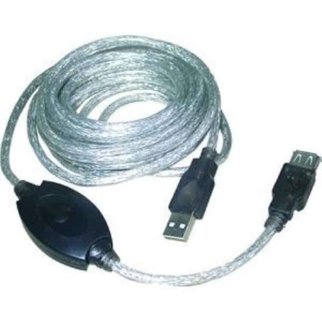 Vcom, CU823-10.0, cable USB 2.0V de alta calidad A / A extensión macho-hembra con amplificador - 10m.